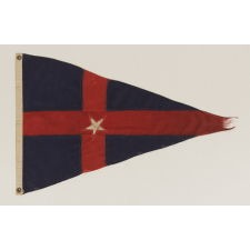 NEW YORK YACHT CLUB BURGEE, CA 1875-1895, A VERY RARE FIND FROM THE LATE 19TH CENTURY