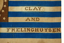 ONE OF ONLY TWO KNOWN EARLY AMERICAN FLAGS WITH BLUE & WHITE STRIPES,