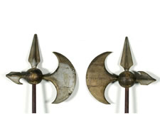 PAIR OF 19TH CENTURY, AMERICAN, FRATERNAL REGALIA HALBERDS