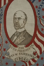 PAIR OF EXCEPTIONALLY GRAPHIC AND COLORFUL KERCHIEFS FROM THE 1904 PRESIDENTIAL CAMPAIGN OF THEODORE ROOSEVELT VS. ALAN PARKER