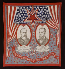 PAIR OF KERCHIEFS FROM THE 1904 PRESIDENTIAL CAMPAIGN:  ROOSEVELT vs. PARKER