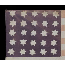 PAIR OF LIBERATION FLAGS, MADE IN FRANCE TO CELEBRATE THE ARRIVAL OF U.S. AND BRITISH TROOPS FOLLOWING LIBERATION FROM THE NAZIS DURING WWII, NOTE THE STAR OF DAVID-SHAPED PROFILES ON THE AMERICAN EXAMPLE AND THE USE OF THE SAME CANDY-STRIPED FABRIC IN BOTH FLAGS, CA 1944