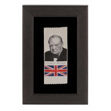 PAIR OF STEVENSGRAPH RIBBONS WITH IMAGES OF FRANKIN D. ROOSEVELT AND WINSTON CHURCHILL, WWII ERA (U.S. INVOLVEMENT 1941-45)