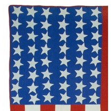 PATRIOTIC FLAG QUILT WITH 48 STARS AND BEAUTIFUL QUILTING, WWI - WWII (1917-1945)