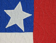 PATRIOTIC FLAG QUILT WITH 48 STARS AND BEAUTIFUL QUILTING, WWI - WWII (1917-1945)