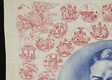 PRINTED COTTON KERCHIEF, MADE FOR THE PRESIDENTIAL CAMPAIGN OF HERBERT HOOVER IN 1932, A SCARCE AND ATTRACTIVE EXAMPLE