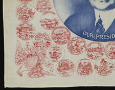 PRINTED COTTON KERCHIEF, MADE FOR THE PRESIDENTIAL CAMPAIGN OF HERBERT HOOVER IN 1932, A SCARCE AND ATTRACTIVE EXAMPLE