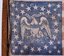 Rare 35 Star American Parade flag with an Eagle inside a wreath of Stars