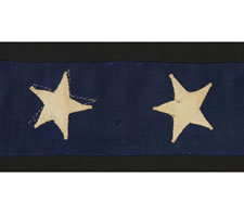 RARE, 6-STAR, U.S. NAVY COMMISSIONING PENNANT, ONE OF TWO KNOWN, ENTIRELY HAND-SEWN, 1876 ERA