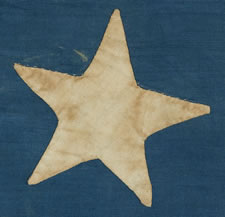 RARE, CIVIL WAR PERIOD, SOUTHERN-EXCLUSIONARY FLAG WITH 25 STARS, ARRANGED IN A BEAUTIFUL MEDALLION CONFIGURATION, ON A CORNFLOWER BLUE CANTON, LATE WAR, 1864-65