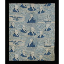 RARE AND EARLY YARD GOODS TEXTILE, MADE FOR THE 1829 INAUGRATION OF ANDREW JACKSON