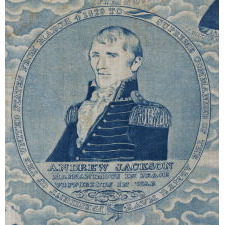 RARE AND EARLY YARD GOODS TEXTILE, MADE FOR THE 1829 INAUGRATION OF ANDREW JACKSON