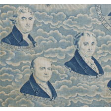 RARE AND EARLY YARD GOODS TEXTILE, MADE FOR THE 1829 INAUGRATION OF ANDREW JACKSON