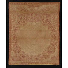 RARE AND EXCEPTIONAL 1821 PRINTING OF THE DECLARATION OF INDEPENDENCE, ONE OF THE TWO EARLIEST RENDERINGS ON CLOTH, PRODUCED AND DISTRIBUTED BY COLLIN GILLESPIE (OF SCOTLAND AND NEW YORK) FOR THE AMERICAN MARKET