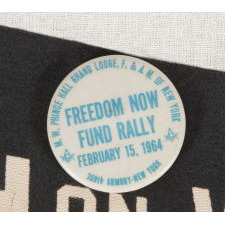 RARE FELT PENNANT FROM THE MARCH ON WASHINGTON, AUGUST 28, 1963, WHEN MARTIN LUTHER KING DELIVERED HIS HISTORIC "I HAVE A DREAM" SPEECH