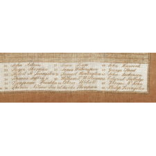 RARE, LARGE SCALE KERCHIEF WITH IMAGE OF JOHN TRUMBULL’S “DECLARATION OF INDEPENDENCE,” MADE FOR THE 1826 SEMICENTENNIAL