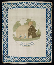 RARE "OHIO FARMER" SLOGAN KERCHIEF FROM THE 1840 PRESIDENTIAL CAMPAIGN OF WILLIAM HENRY HARRISON