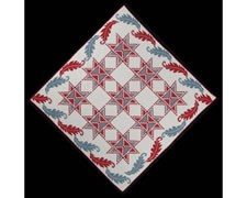 RARE PATRIOTIC QUILT IN THE STAR SPANGLED BANNER PATTERN, ca 1876