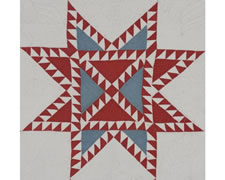 RARE PATRIOTIC QUILT IN THE STAR SPANGLED BANNER PATTERN, ca 1876