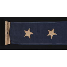 RARE U.S. NAVY HOMEWARD-BOUND OR COMMISSIONING PENNANT WITH 10 STARS, SIGNED "JORDAN", CA 1890-1895