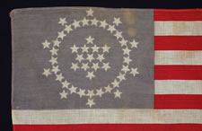 RARE WHIPPLE PATTERN 48 STAR AMERICAN PARADE FLAG