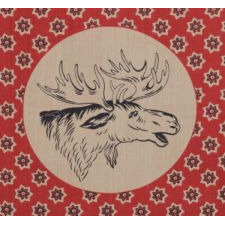 SILK CAMPAIGN KERCHIEF FEATURING A PROMINENT BULL MOOSE, MADE FOR THE 1912 PRESIDENTIAL RUN OF TEDDY ROOSEVELT, WHEN HE RAN ON THE NATIONAL PROGRESSIVE PARTY TICKET