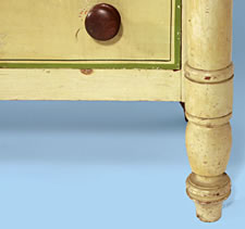 STAND-UP BLANKET CHEST, A VERY UNUSUAL FORM, GREEN PAINT WITH DECORATION, MAINE ORIGIN