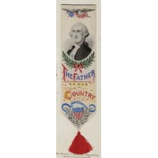 STEVENSGRAPH BOOK MARK WITH AN IMAGE OF GEORGE WASHINGTON, MADE FOR THE 1893 WORLD COLUMBIAN EXPOSITION (A.K.A.THE CHICAGO WORLD'S FAIR)