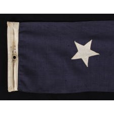 U.S. NAVY COMMISSION OR HOMEWARD-BOUND PENNANT WITH 14 STARS, MADE BY E.L. ROWE AND SONS OF GLOUCHESTER, MASSACHUSETTS, MADE CA 1890-1909, WITH VERBAL HISTORY OF USE IN TEDDY ROOSEVELT'S GREAT WHITE FLEET