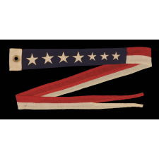 U.S. NAVY COMMISSION PENNANT WITH 7 STARS, A 4 FT. EXAMPLE, WWI-WWII ERA (1917-1945)