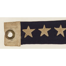 U.S. NAVY COMMISSIONING PENNANT WITH 7 STARS, WWI-WWII ERA (1917-1945)