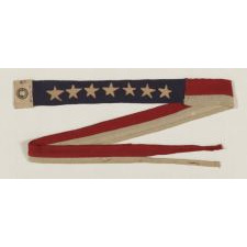 U.S. NAVY COMMISSIONING PENNANT WITH 7 STARS, A 4 FT. EXAMPLE, WWI-WWII ERA (1917-1945)