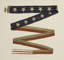 U.S. NAVY COMMISSIONING PENNANT WITH 12 HAND-SEWN STARS, FLOWN ON THE U.S.S. BOSTON (1884), WHICH PARTICIPATED IN THE ATTACK ON THE KINGDOM OF HAWAII (1892-93) AND THE ATTACK ON THE BAY OF MANILLA DURING THE SPANISH-AMERICAN WAR (1898)