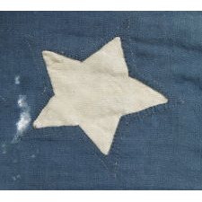 U.S. NAVY JACK WITH 30 STARS, AN ENTIRELY HAND-SEWN, PRE-CIVIL WAR EXAMPLE WITH GREAT COLOR AND BOLD VISUAL QUALITIES, WISCONSIN STATEHOOD, 1848-1850