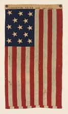 U.S. NAVY SMALL BOAT ENSIGN IN AN EXTRAORDINARILY RARE, SMALL SIZE, NEW YORK, 1903