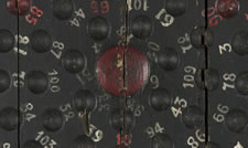 UNIQUE ROULETTE VARIATION PAINT-DECORATED GAMEBOARD, CA 1860