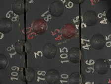 UNIQUE ROULETTE VARIATION PAINT-DECORATED GAMEBOARD, CA 1860