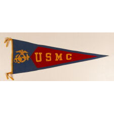 UNITED STATES MARINE CORPS PENNANT OF NOTABLE WEIGHT, QUALITY, & SCALE, circa 1914-1920’s