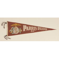 UNITED STATES MARINE CORPS PENNANT FROM PARRIS ISLAND, circa WWI (U.S. INVOLVEMENT 1917-18) -1930’s