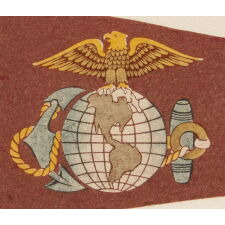 UNITED STATES MARINE CORPS PENNANT FROM PARRIS ISLAND, circa WWI (U.S. INVOLVEMENT 1917-18) -1930’s