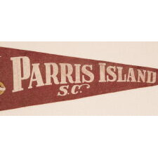 UNITED STATES MARINE CORPS PENNANT FROM PARRIS ISLAND, circa WWI (U.S. INVOLVEMENT 1917-18) -1930’s