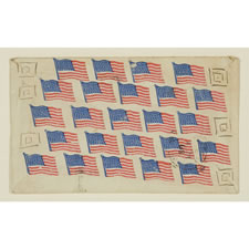 UNUSUAL COVER (ENVELOPE) WITH REPEATING IMAGES OF 45 STAR FLAGS, SENT FROM CONNECTICUT TO ITALY IN 1908