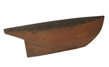 UNUSUAL FULL HULL SHIP MODEL WITH TERRIFIC FORM AND SURFACE, ca 1840