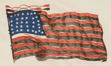 VERY RARE 1865 ABRAHAM LINCOLN MOURNING FLAG, PRINTED ON PAPER