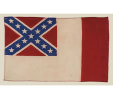 VERY RARE SILK PARADE FLAG IN THE 3RD NATIONAL CONFEDERATE FORMAT