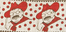 WHIMSICAL TURKEY RED KERCHIEF MADE FOR THE 1912 (PROGRESSIVE PARTY) CAMPAIGN OF TEDDY ROOSEVELT, WITH HIS FAMOUS SLOUCH HAT AS A CENTER MEDALLION