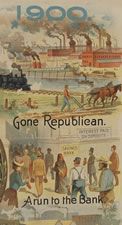 WILLIAM McKINLEY AND THEODORE ROOSEVELT PRESIDENTIAL CAMPAIGN POSTER:  "THE ADMINISTRATION'S PROMISES HAVE BEEN KEPT", 1900