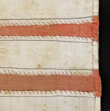 WWI, BELGIAN-MADE FLAG WITH 16 STARS AND ITS CANTON RESTING ON THE WAR STRIPE, USED TO WELCOME U.S. SOLDIERS AFTER LIBERATION FROM THE GERMANS, 1918