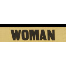 YELLOW SUFFRAGETTE SASH RIBBON MADE FOR CARRIE CHAPMAN CATT'S "WOMAN SUFFRAGE PARTY" OF NEW YORK CITY, CA 1912-20