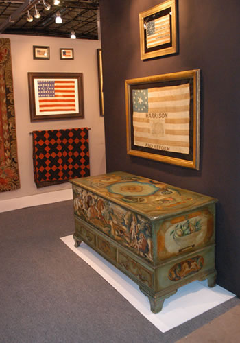 Antiques, Flags at Antique Show